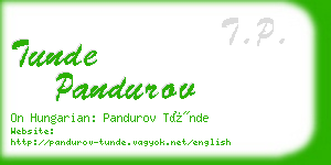 tunde pandurov business card